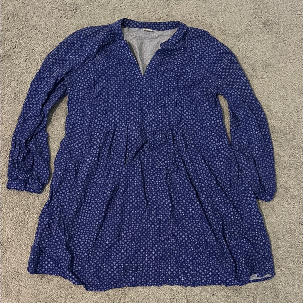 Old Navy Navy Blue Kids Dress with Dots
